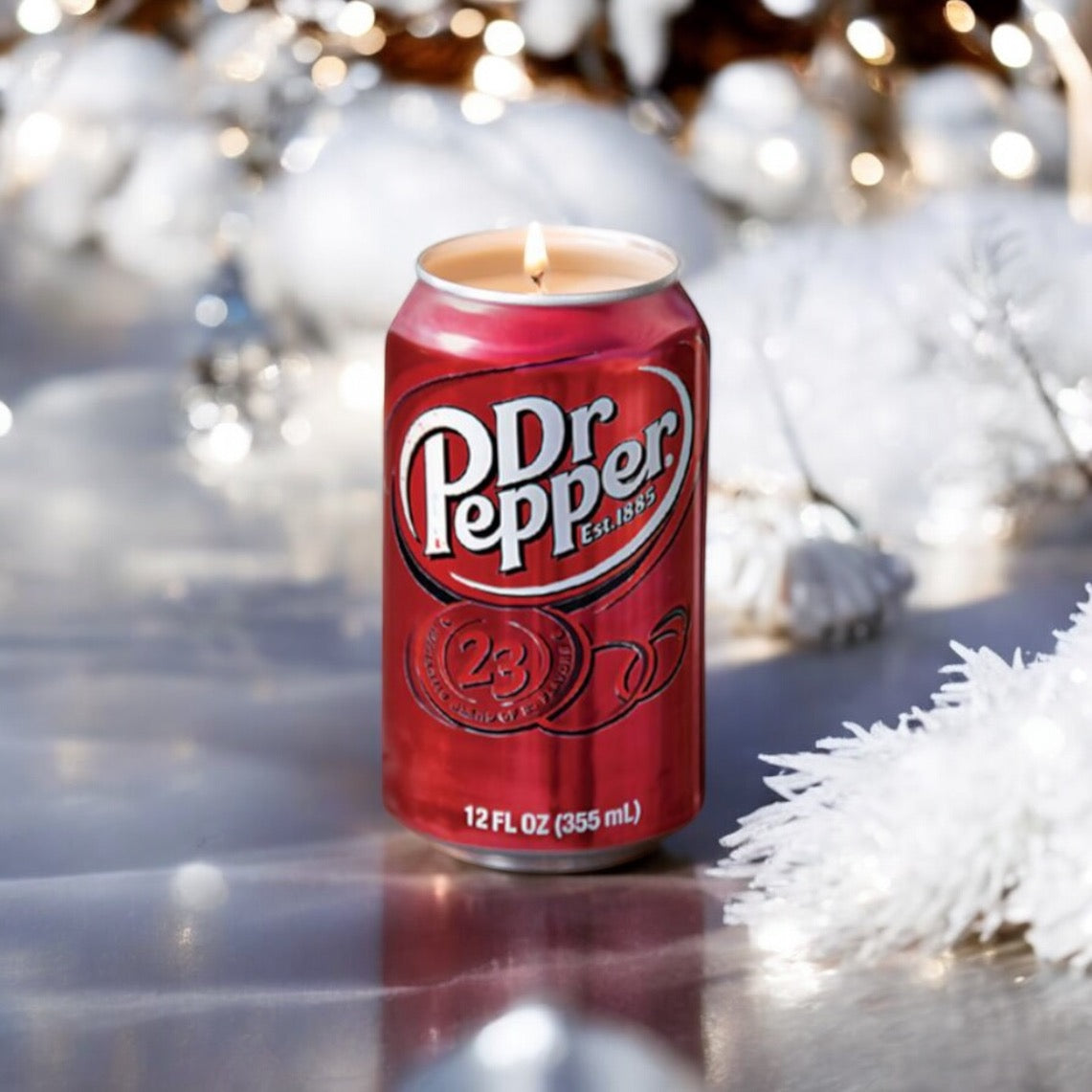 Dr. Pepper Soda Can Candle