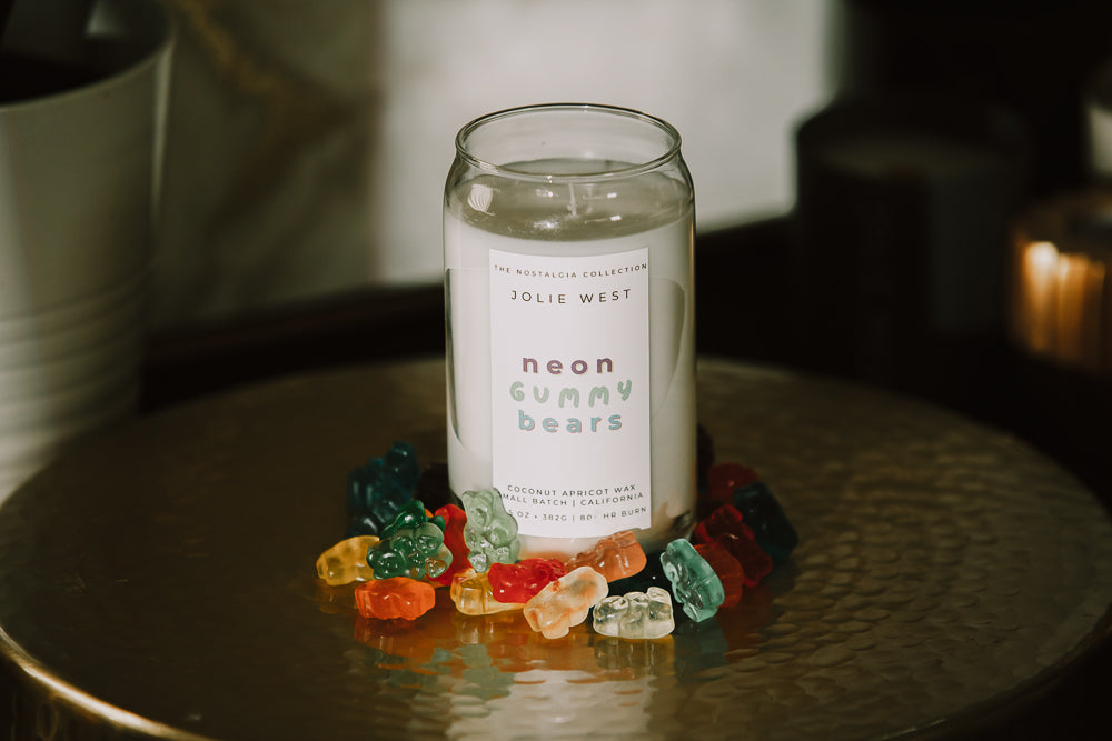 Neon Gummy Bears -13.5 oz Reusable Glass Candle